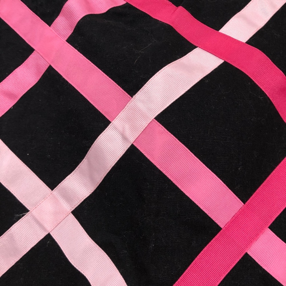 Vintage Victor Costa Crisscrossed Ribbons Skirt Pink White Black Sz 20 - Picture 2 of 4